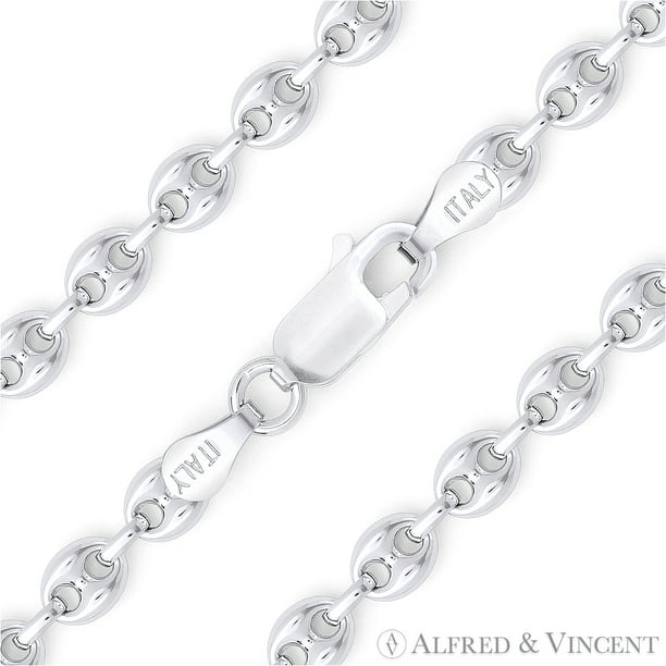 Oxford Diamond Co Sterling Silver 3MM-6MM Mariner Chain Made in Italy Solid 925 Womens Mens Necklace 7-30 